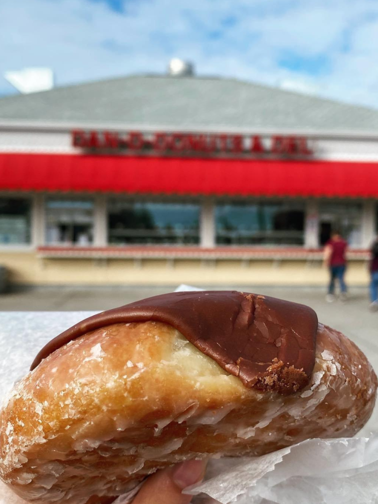 Top 10 Activities for a Family-Friendly Spring Break in Panama City, Florida 14 Chocolate topped donut from Dan D Donuts during a family-friendly spring break in Panama City.