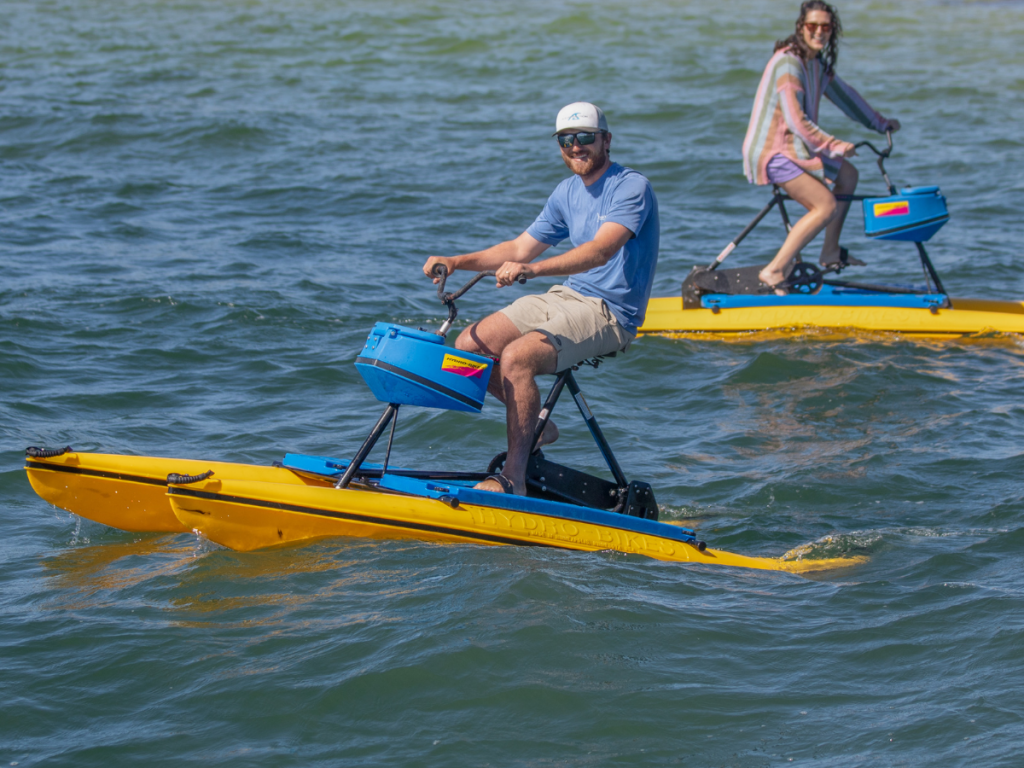 Top Spring Break Outdoor Adventures in Panama City, Florida 10 Spring break outdoor adventures in Panama City featuring riders exploring St. Andrews Bay on hydro bikes.