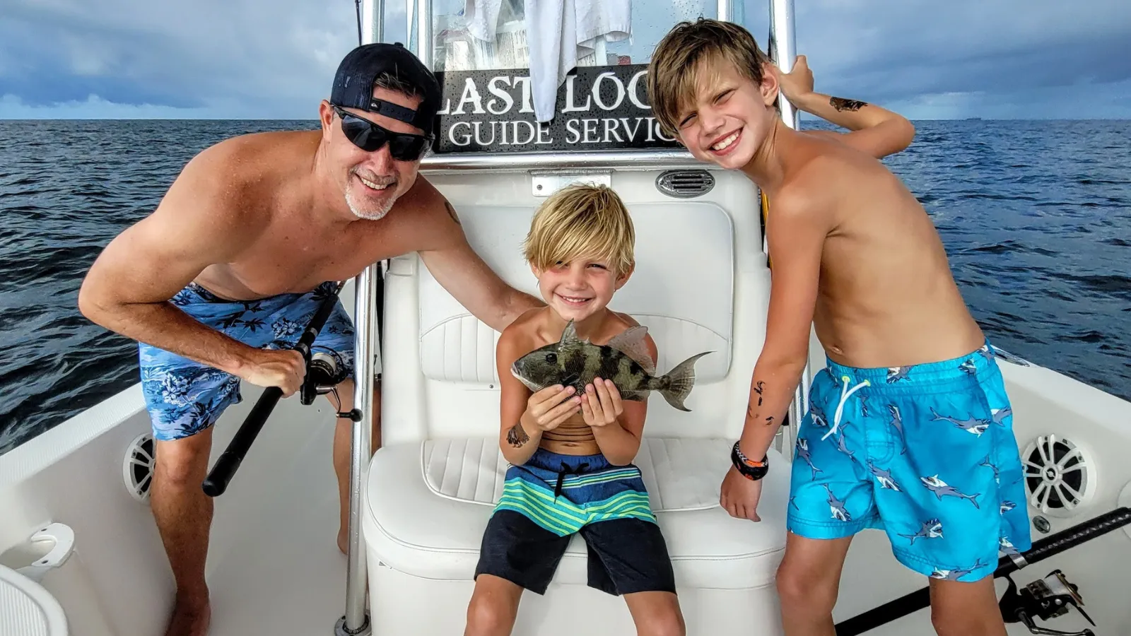 Family fishing charter during a family-friendly itinerary in Panama City, Florida