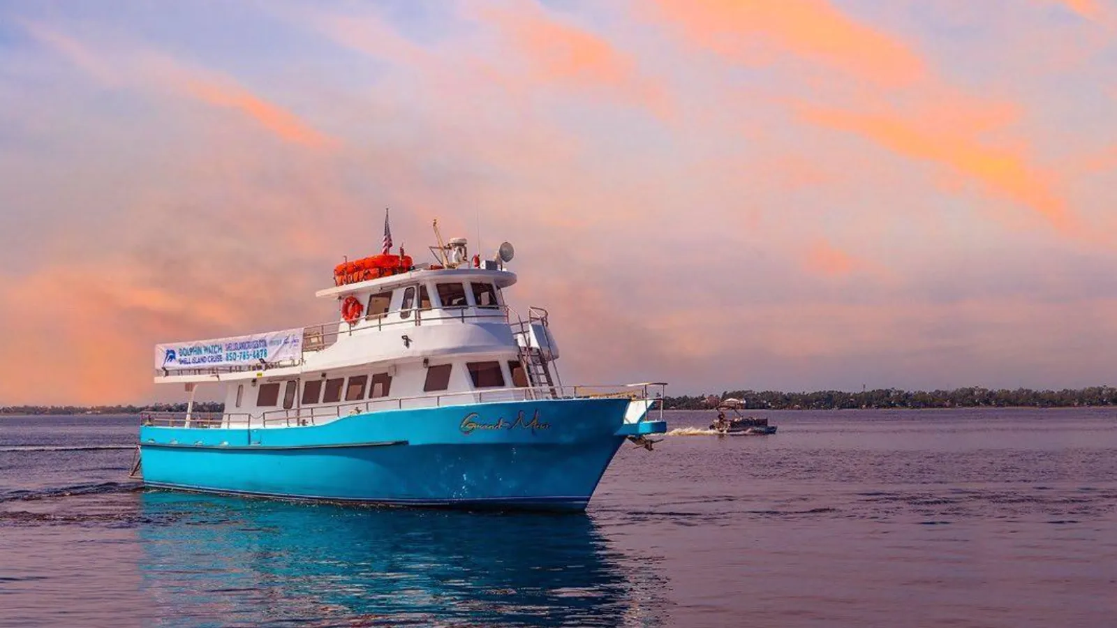 Sunset cruise on St. Andrews Bay during a Labor Day itinerary in Panama City, Florida.