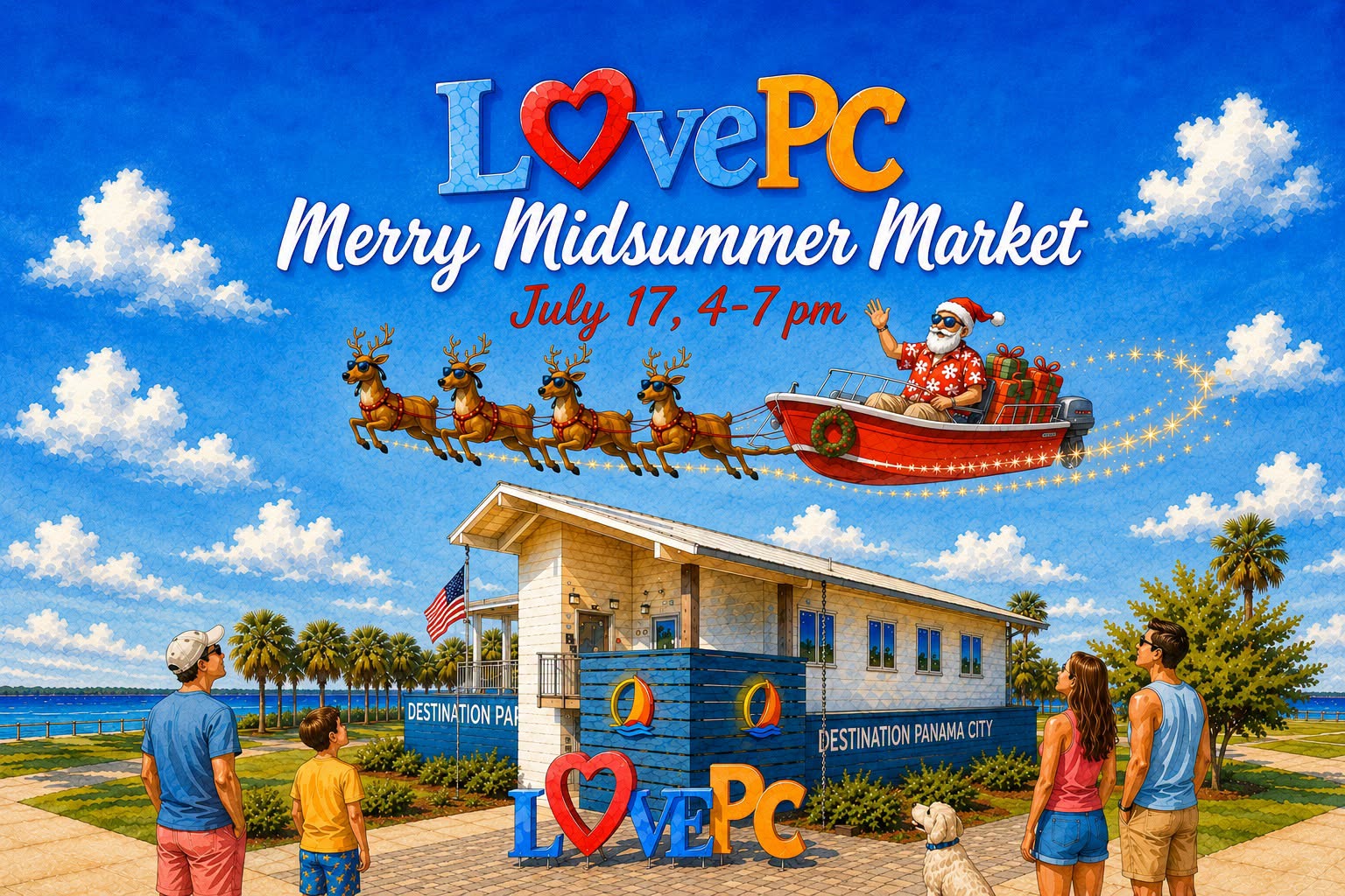 Christmas in July in Downtown Panama City: Sip, Stroll, Shop & Celebrate 3 LovePC Merry Midsummer Market Christmas in July in Panama City Florida