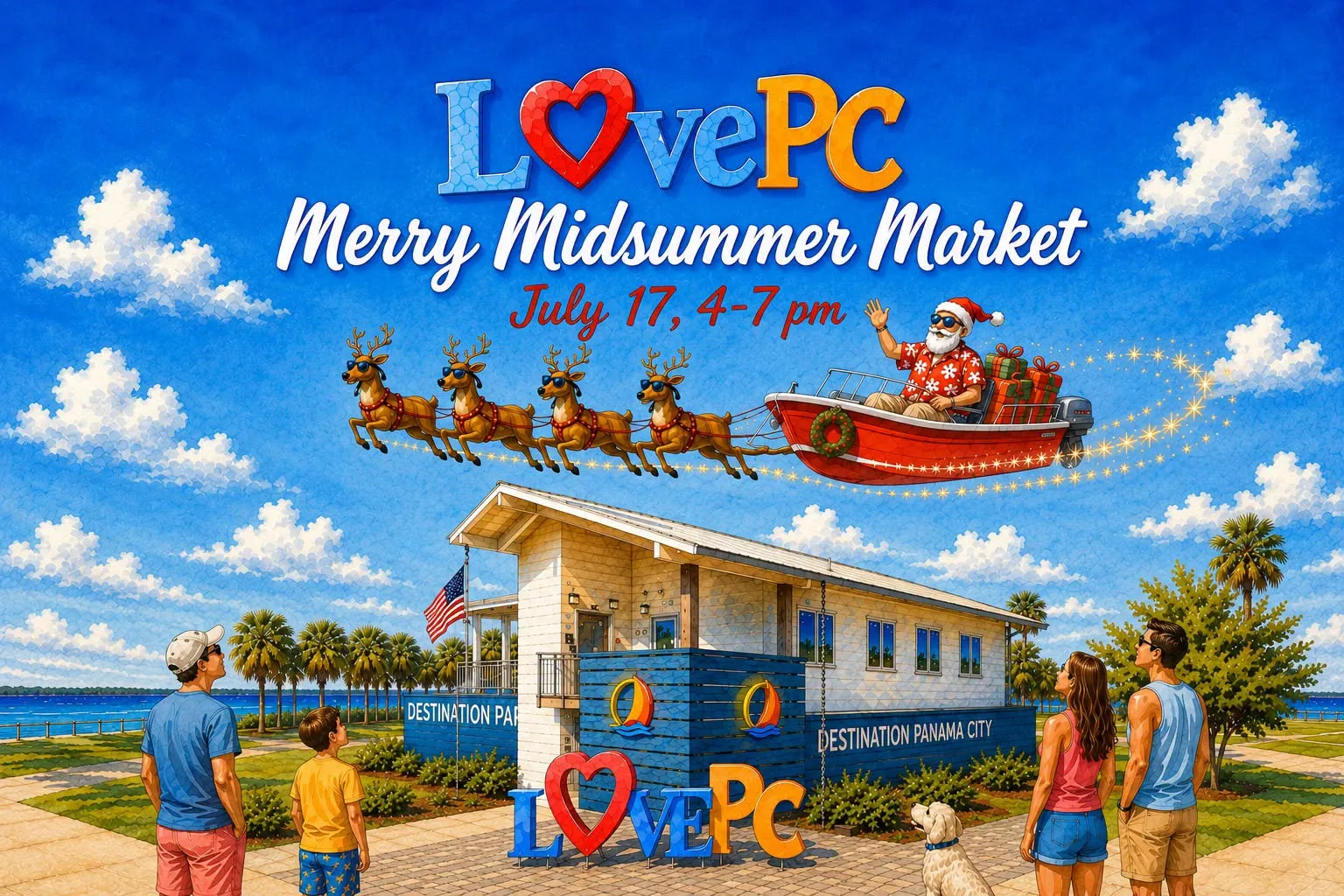 Christmas in July in Downtown Panama City: Sip, Stroll, Shop & Celebrate 3 LovePC Merry Midsummer Market Christmas in July in Panama City Florida