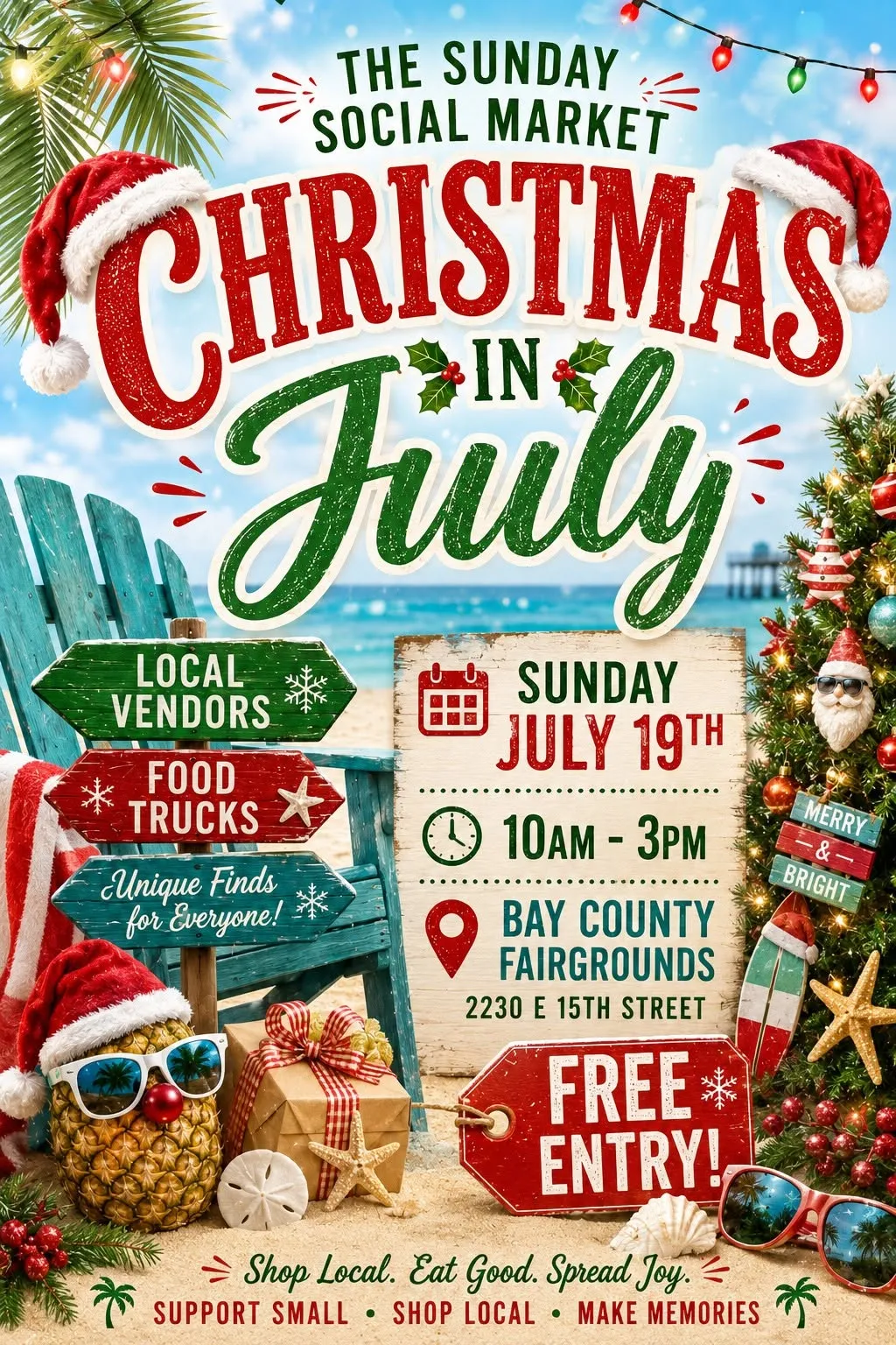Christmas in July in Downtown Panama City: Sip, Stroll, Shop & Celebrate 5 Bay County Fairgrounds Christmas in July in Panama City Florida